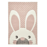 Pink Cute Bunny Rabbit Design Childrens Floor Rug