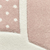 Pink Cute Bunny Rabbit Design Childrens Floor Rug