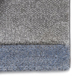 Grey & Blue Geometric Square Pattern Modern Floor Rug