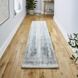 Ivory & Blue Colour Splash Design Modern Floor Rug