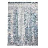 Ivory & Blue Colour Splash Design Modern Floor Rug