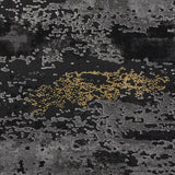 Black & Gold Colour Splash Textured Modern Abstract Floor Rug