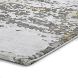 Grey & Ochre Colour Splash Textured Modern Abstract Floor Rug