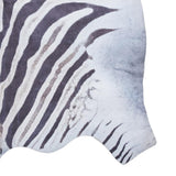 Black & White Faux Zebra Skin Hide Print Vintage Floor Rug