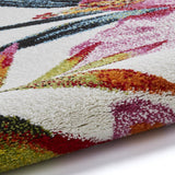 Multicolour Floral Petals & Foliage Modern Soft Pile Floor Rug