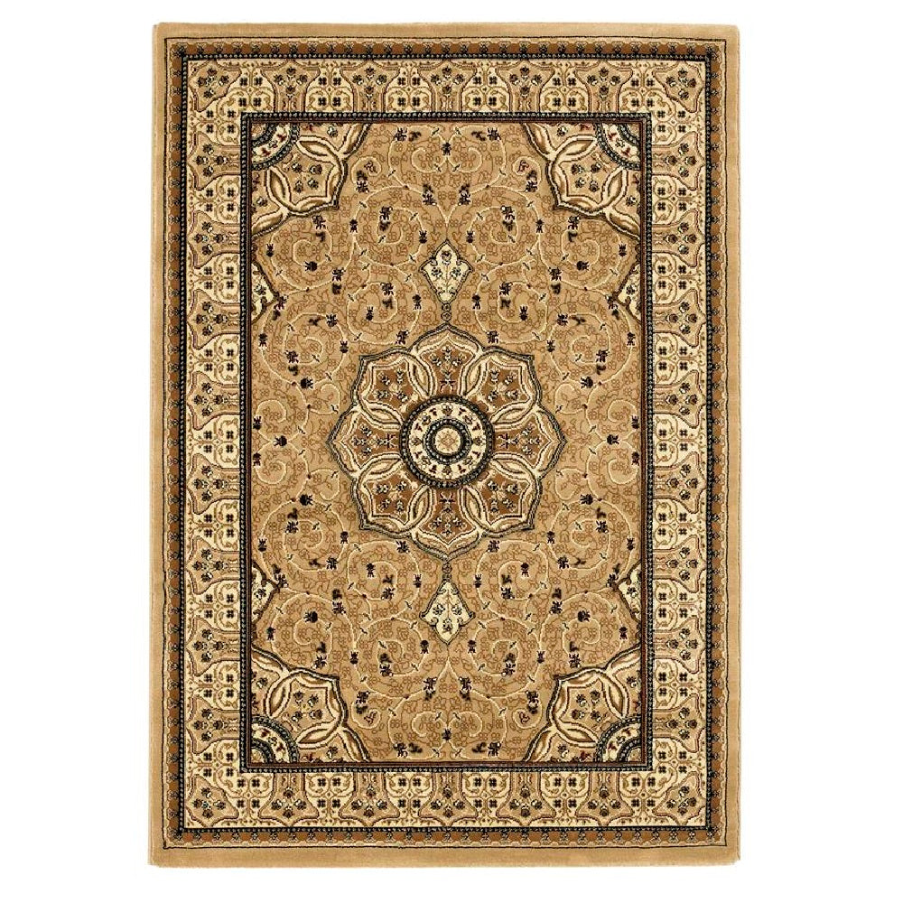 Beige Traditional Heritage High Density Luxury Floor Rug
