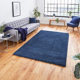 Dark Blue Super Soft Shaggy Luxury Floor Rug 5cm Long Pile