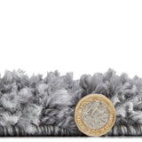 Grey Super Soft Shaggy Luxury Floor Rug 5cm Long Pile