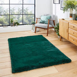 Jewel Green Extra Super Soft Shaggy Luxury Floor Rug 8cm Long Pile