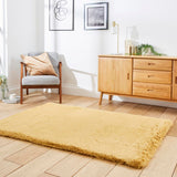 Mustard Yellow Extra Super Soft Shaggy Luxury Floor Rug 8cm Long Pile