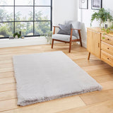 Silver Extra Super Soft Shaggy Luxury Floor Rug 8cm Long Pile