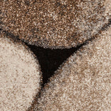 Cream & Grey Large Pebbles Design Modern Floor Rug