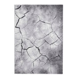 Grey Cracked Paving Design Modern Floor Rug