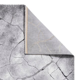 Grey Cracked Paving Design Modern Floor Rug