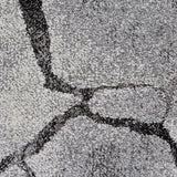 Grey Cracked Paving Design Modern Floor Rug